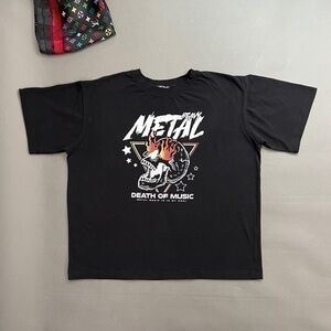 Heavy Metal Skull Fire Star Tee